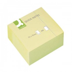 Cube 400 feuilles quick notes 75X75 jaune Q-Connect
