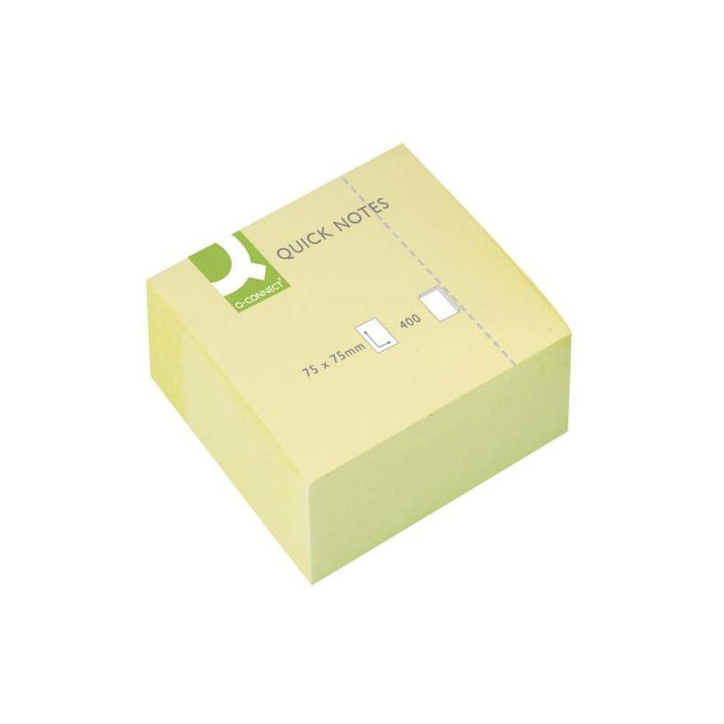 Cube 400 feuilles quick notes 75X75 jaune Q-Connect Cube 400 feuilles quick notes 75X75 jaune Q-Connect