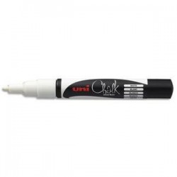 Marqueur Craie -Uni-Ball - Blanc - Pointe Ogive - Trait 0,9 à 1,3mm