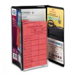 Etui PVC multi-papiers voiture - Elba - 3 Volets - 9 x 14,5cm - 