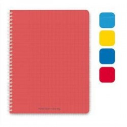 Cahier spiralé - 180 pages - 5x5 -17x22 - Couverture Polypro assortie - 1er PRIX