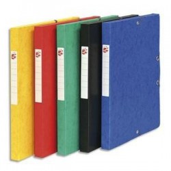 Boîte de classement à élastique - Carte lustrée 7/10 - 600g - Dos 25mm - Coloris assortis - 5 ETOILES