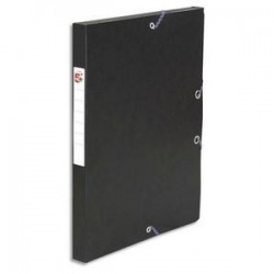 Boîte classement à Elast. - Carte 600g - Noir  - Dos 25mm - 5ETOILES