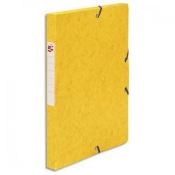 Boîte classement à Elast. - Carte 600g - Jaune - Dos 25mm - 5ETOILES