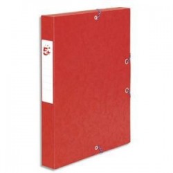 Boîte classement à Elast. - Carte 600g - Rouge - Dos 40mm - 5ETOILES