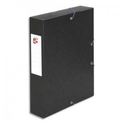 Boîte classement à Elast. - Carte 600g - Noir - Dos 60mm - 5ETOILES