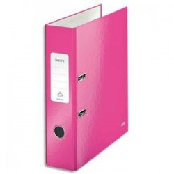 Classeur à levier WOW - Dos rond de 8cm - 31,8x28,5 - Rose - LEITZ