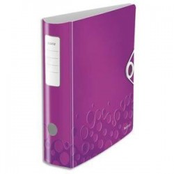 Classeur à levier WOW - Dos rond de 7,5cm -Polypro.-  31,8x31,4 - Violet - LEITZ