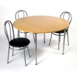 STB TABLE CAFET RONDE HETRE ALU TCRON32