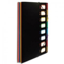 Trieur/Bureau - RAINBOW - 8 Compart - Noir - VIQUEL