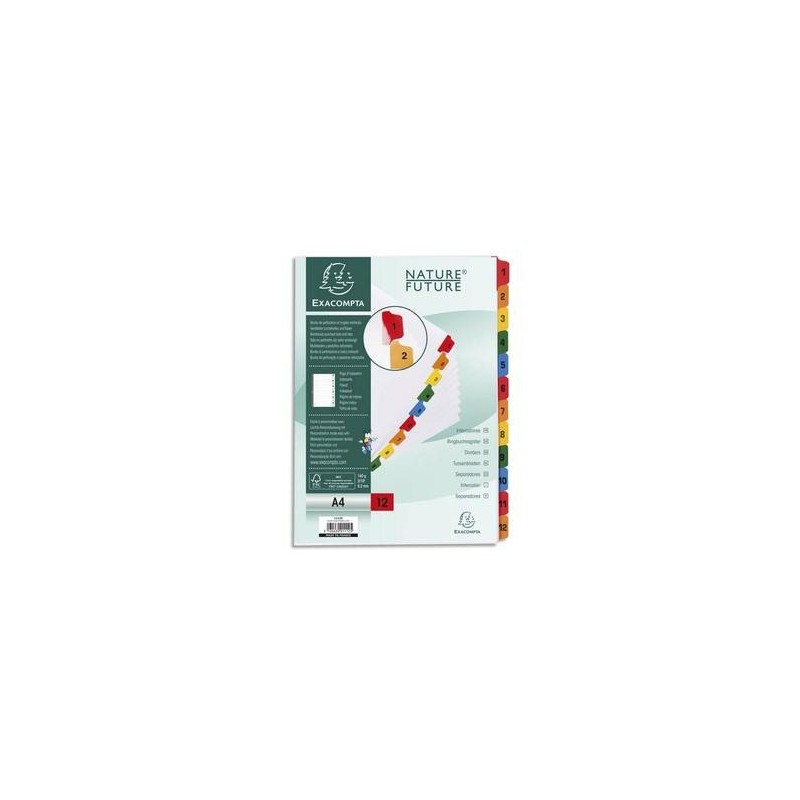 Jeu intercal/12 T. - 1 à 12 - A4+ - 170g - EXACOMPTA Jeu intercal/12 T. - 1 à 12 - A4+ - 170g - EXACOMPTA