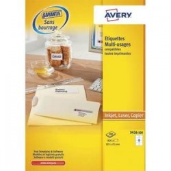 Bte/800 Etiq - Multiusage -10,5X7cm - Blanc - AVERY