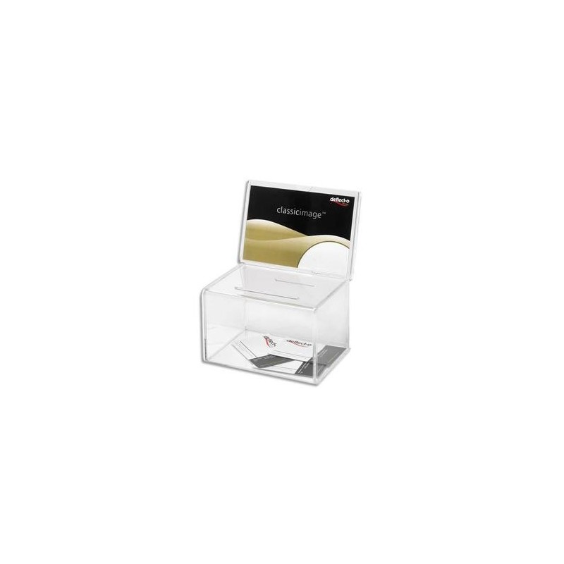 Urne avec Porte affiche - 15,2x10,5cm - DEFLECTO Urne avec Porte affiche - 15,2x10,5cm - DEFLECTO