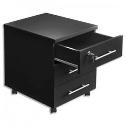 Caisson mobile - 3 tiroirs - MT3 ELEGANCE - Noir - MTI