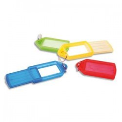 PAVO Sachet de 5 porte-clés avec anneaux - Dimensions L x H x P cm coloris assortis