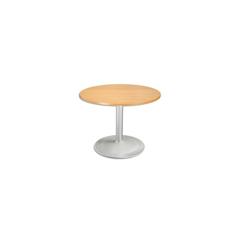 Table ronde D100 cm, épaisseur 2,5 cm - Pied Tulip D80 cm, hauteur cm hêtre aluminium Table ronde D100 cm, épaisseur 2,5 cm - Pied Tulip D80 cm, hauteur cm hêtre aluminium