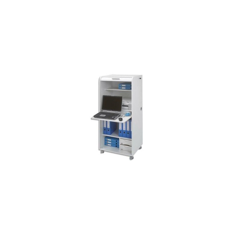 SIMMOB Meuble secrétaire informatique Orga 140 coloris blanc SIMMOB Meuble secrétaire informatique Orga 140 coloris blanc