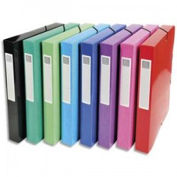 EXACOMPTA Boîtes de classement IDERAMA en carte pelliculée 7/10e, 600g. Dos 4 cm. Coloris assortis