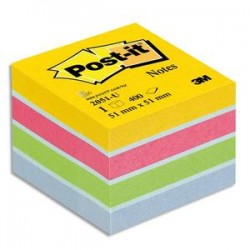 POST-IT Mini bloc cube 400 feuilles 5.1x5.1cm couleur ultra