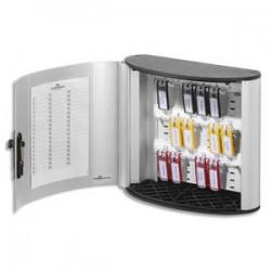 DURABLE Armoire à clés Key Box, capacité 18 clés - Dimensions :L30,2 x H28 x P11,8  cm coloris argent