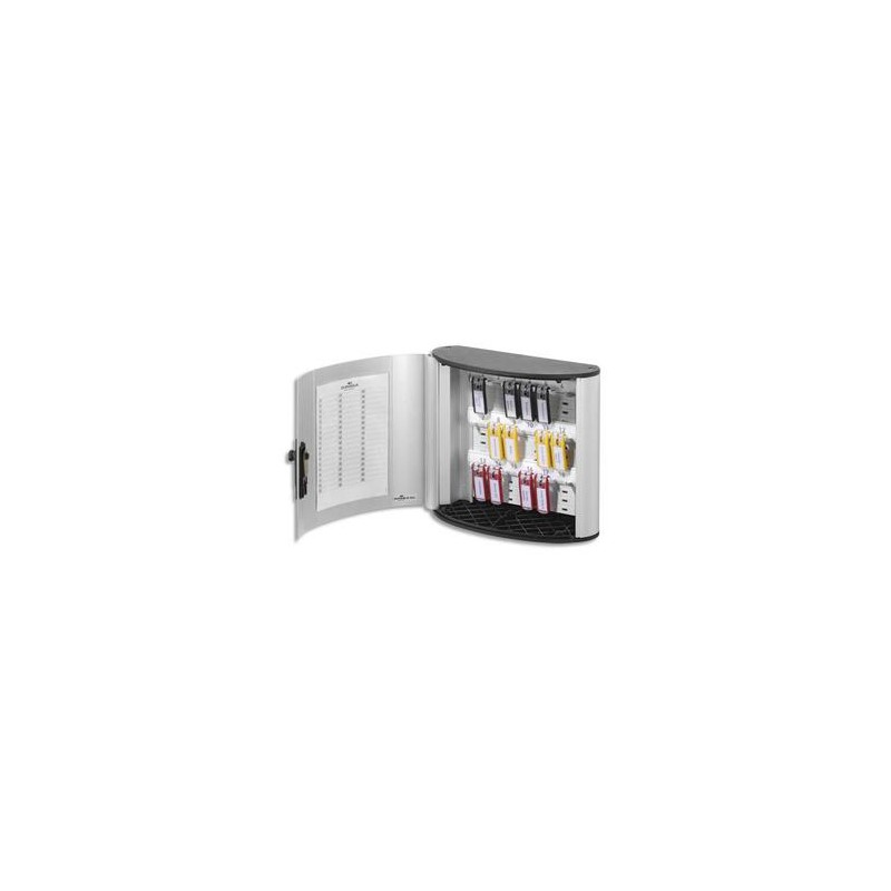 DURABLE Armoire à clés Key Box, capacité 18 clés - Dimensions :L30,2 x H28 x P11,8 cm coloris argent DURABLE Armoire à clés Key Box, capacité 18 clés - Dimensions :L30,2 x H28 x P11,8 cm coloris argent