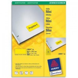 AVERY Boîte de 960 étiquettes laser 45,7 x 21,2 mm jaune L6041-20