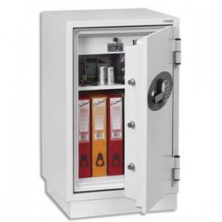 PHOENIX Coffre-fort ignifugé 1h30 acier 84 litres serrur à code fire fighter L52,2 x H90 x P52,2 cm blanc