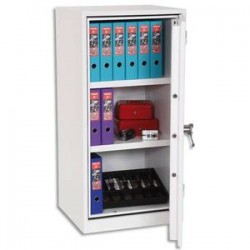 PHOENIX Armoire forte ignifugé serrure à clef 230 litres - Dimensions : L60xH122xP52 cm col gris FS1511K