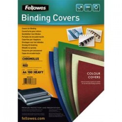 FELLOWES Boîte de 100 plats de couvertures chromolux A4 rouge 5378303