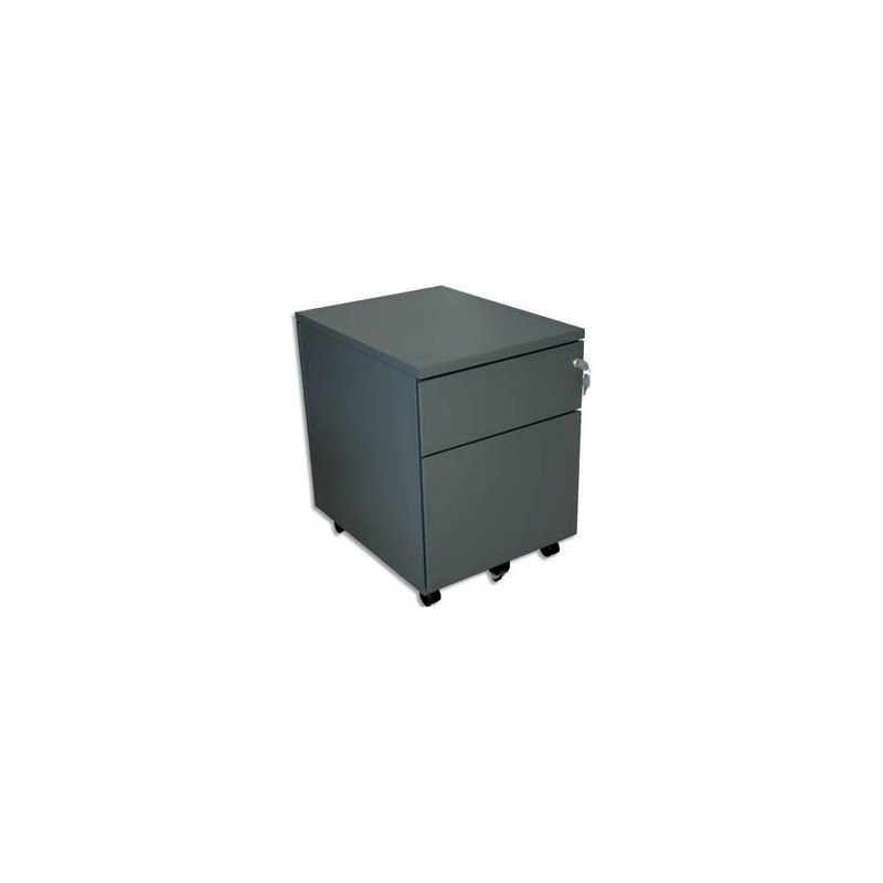 VINCO Caisson mobile 2 tiroirs dont 1 pour dossiers suspendus L41,7 x H56,5 x P54,1 cm anthracite VINCO Caisson mobile 2 tiroirs dont 1 pour dossiers suspendus L41,7 x H56,5 x P54,1 cm anthracite