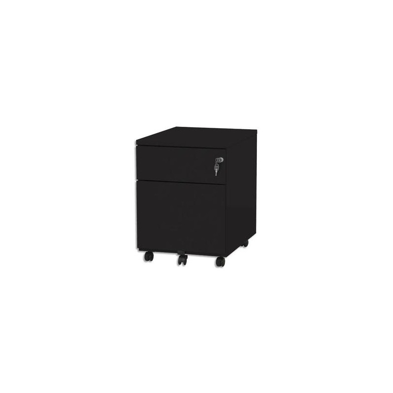 VINCO Caisson mobile 2 tiroirs dont 1 pour dossiers suspendus L41,7 x H56,5 x P54,1 cm noir VINCO Caisson mobile 2 tiroirs dont 1 pour dossiers suspendus L41,7 x H56,5 x P54,1 cm noir