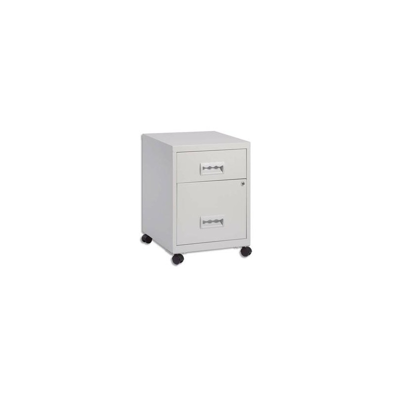 PIERRE HENRY Caisson Combi mobile 2 tiroirs dont 1 pour dossiers suspendus L40 x H56 x P40 cm gris