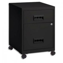 PIERRE HENRY Caisson Combi mobile 2 tiroirs dont 1 pour dossiers suspendus L40 x H56 x P40 cm noir