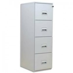 PIERRE HENRY Classeur pour dossiers suspendus 4 tiroirs - Dimensions : L41,8 x H130,8 x P54,1 cm gris