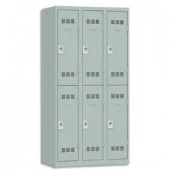 VINCO Vestiaire 2 Cases + 3 Colonnes - Dimensions : L90 x H180 x P50 cm gris perle