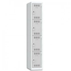 VINCO Vestiaire 4 Cases + 1 Colonne - Dimensions : L30 x H180 x P50 cm gris perle