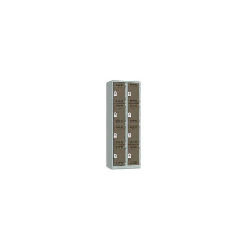 VINCO Vestiaire 4 Cases + 2 Colonnes - Dimensions : L60 x H180 x P50 cm gris perle basalte VINCO Vestiaire 4 Cases + 2 Colonnes - Dimensions : L60 x H180 x P50 cm gris perle basalte