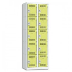 VINCO Vestiaire 5 Cases + 2 Colonnes - Dimensions : L60 x H180 x P50 cm gris perle anis