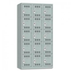 VINCO Vestiaire 5 Cases + 3 Colonnes - Dimensions : L90 x H180 x P50 cm gris perle