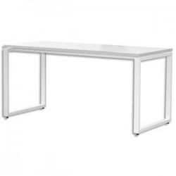 MT INTERNATIONAL Bureau MT1 élégance plateau blanc piétement blanc - Dimensions L140 x H75 x P67 cm