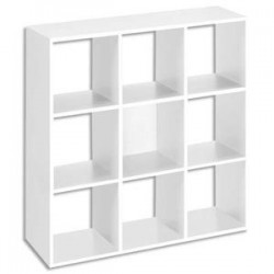 MT INTERNATIONAL Bibliothèque multi-cases 9 cases MT1 élégance coloris blanc - Dim : L107 x H107 x P33 cm