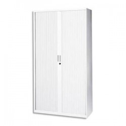 MT INTERNATIONAL Armoire haute monobloc Corps et Rideau blanc - Dimensions : L100 x H198 x P43 cm