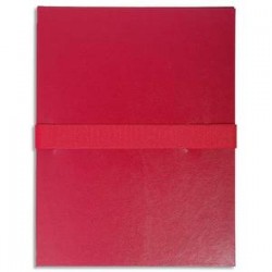 EXACOMPTA Chemise extensible en balacron. Rabat en pied, fermeture par sangle velcro. Coloris bordeaux