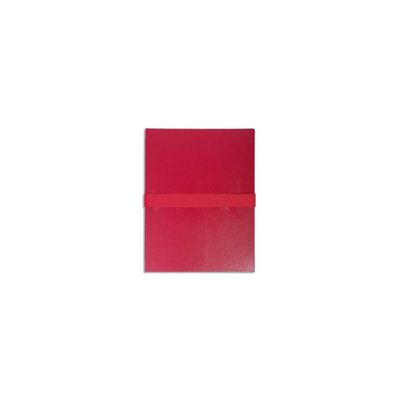EXACOMPTA Chemise extensible en balacron. Rabat en pied, fermeture par sangle velcro. Coloris bordeaux