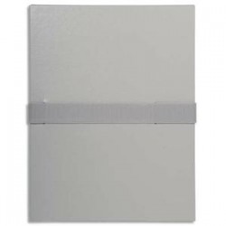EXACOMPTA Chemise extensible en balacron. Rabat en pied, fermeture par sangle velcro. Coloris gris