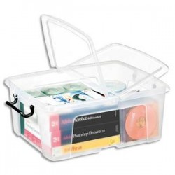 CEP Boîte de rangement Smart Box Strata avec couvercle clipsé dims int.317x40,2x17,5cm transparent 24L