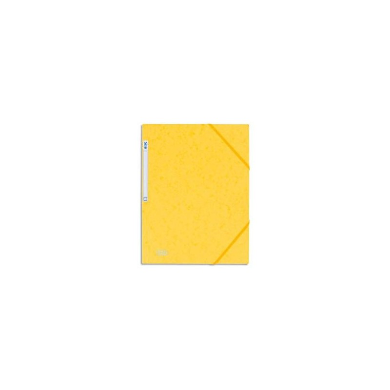 ELBA Chemise 3 rabats et élastique Eurofolio , en carte lustrée 5/10e jaune ELBA Chemise 3 rabats et élastique Eurofolio , en carte lustrée 5/10e jaune