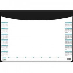 CBG Socle sous-mains en pvc noir avec recharge quadri-perpétuel - format : 40,5 x 5 cm
