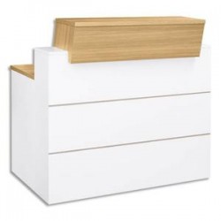 GAUTIER Banque d'accueil L120 cm Sunday - Dimensions L120 x H110/74 x P83 cm coloris chêne