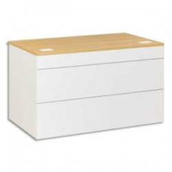 GAUTIER Plan d'accueil bas L120 cm Sunday - Dimensions L120 x H74 x P83 cm coloris chêne